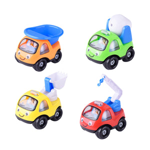 4pcs Baby Toy Cars Early Educational Construction Vehicles Trucks Toy Car Sets for Toddlers